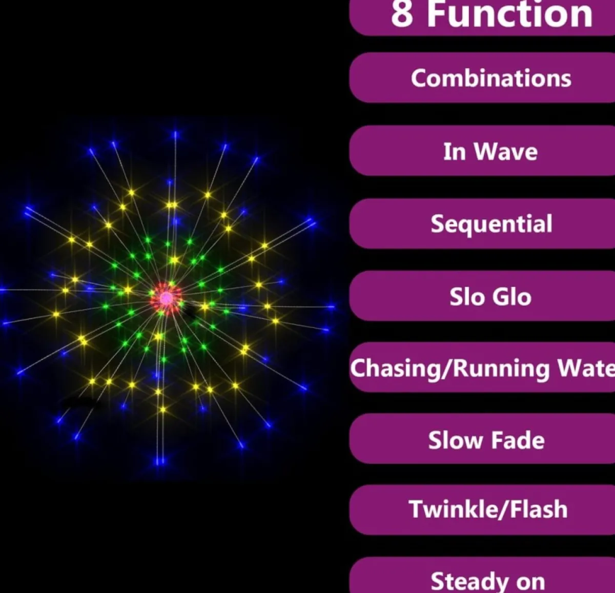 Prolenta Premium Kerststukjes> 4 St Kerstverlichting Vuurwerk 560 Led's 20 Cm Meerkleurig