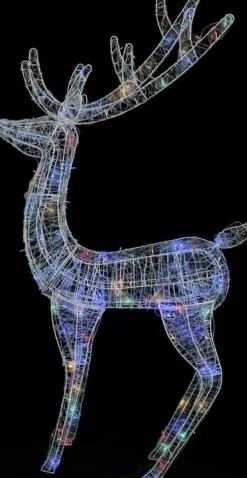 Prolenta Premium Kerststukjes> Kerstdecoratie Rendier 250 Led's Meerkleurig 180 Cm Acryl
