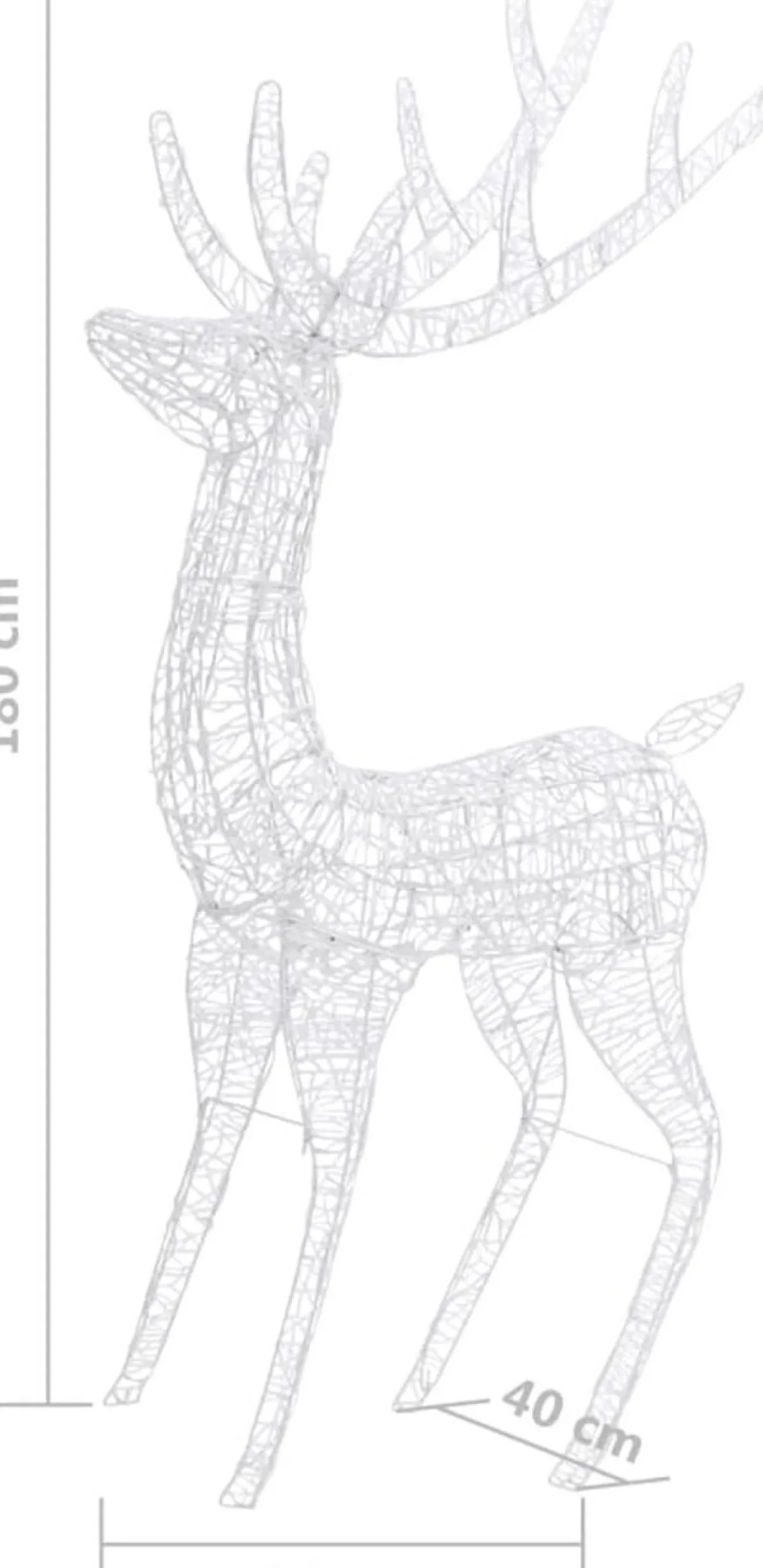 Prolenta Premium Kerststukjes> Kerstdecoratie Rendier 250 Led's Meerkleurig 180 Cm Acryl