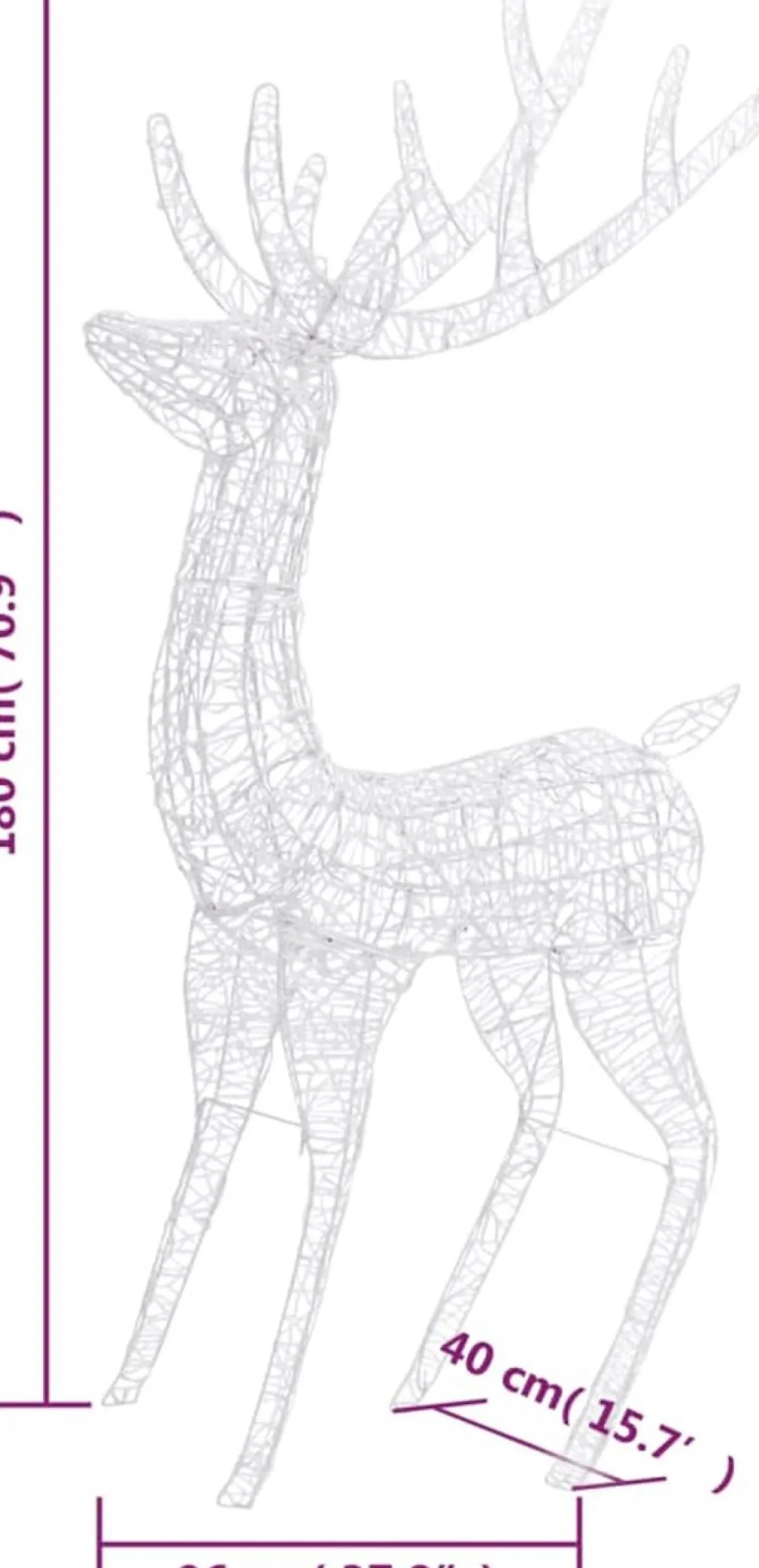 Prolenta Premium Kerststukjes> Kerstdecoratie Rendier 250 Led's Meerkleurig 180 Cm Acryl