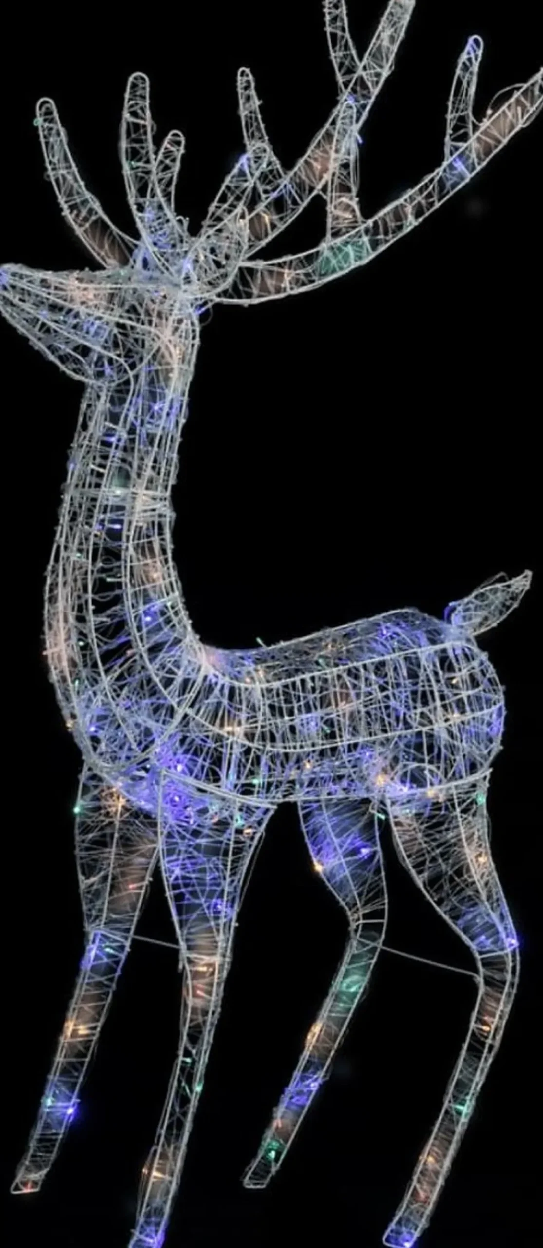 Prolenta Premium Kerststukjes> Kerstdecoratie Rendier 250 Led's Meerkleurig 180 Cm Acryl