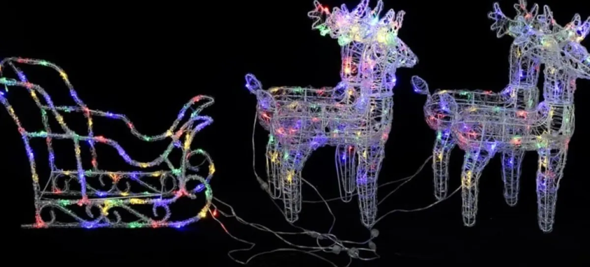 Prolenta Premium Kerststukjes> Kerstdecoratie Rendieren En Slee 280X28X55 Cm Acryl