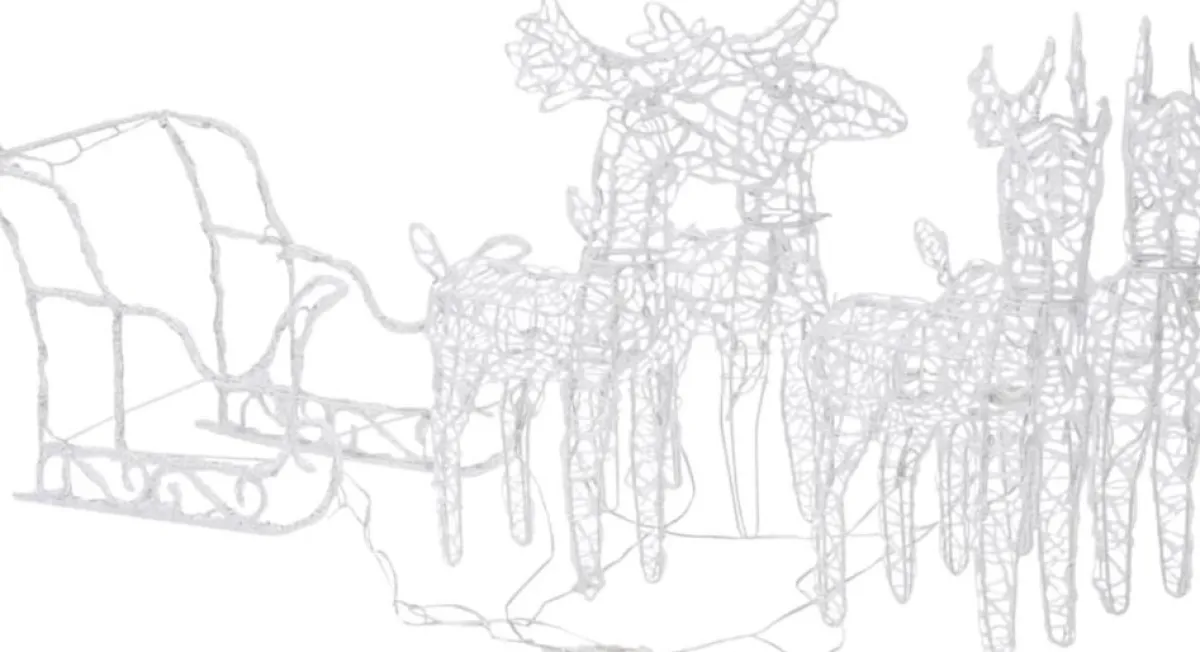 Prolenta Premium Kerststukjes> Kerstdecoratie Rendieren En Slee 280X28X55 Cm Acryl