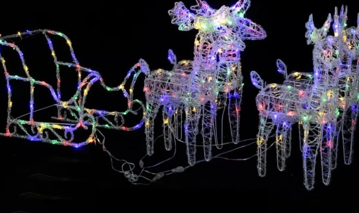 Prolenta Premium Kerststukjes> Kerstdecoratie Rendieren En Slee 280X28X55 Cm Acryl