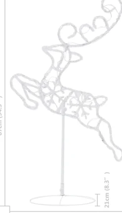 Prolenta Premium Kerststukjes> Kerstdecoratie Rendieren En Slee 260X21X87 Cm Acryl Warmwit