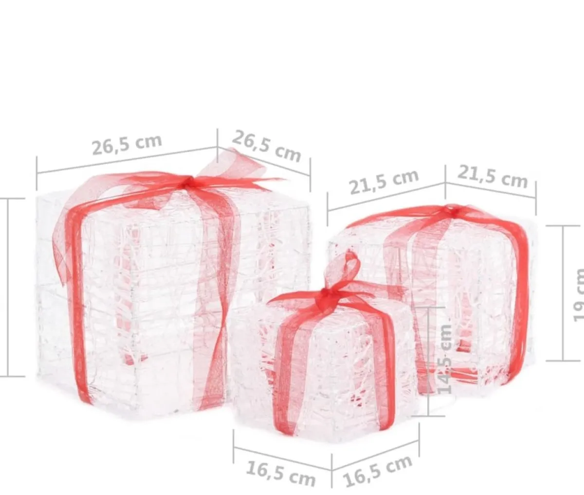 Prolenta Premium Kerststukjes> Kerstverlichting Geschenkdozen 3 St Decoratief Acryl Kleurrijk