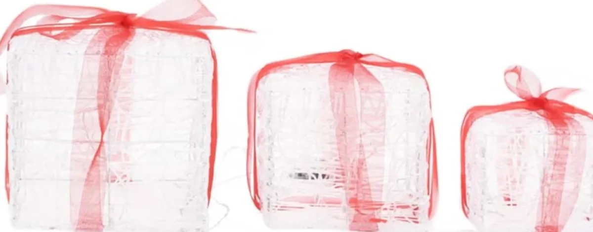 Prolenta Premium Kerststukjes> Kerstverlichting Geschenkdozen 3 St Decoratief Acryl Kleurrijk