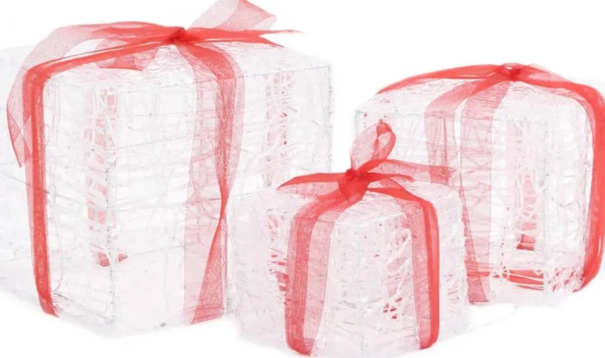 Prolenta Premium Kerststukjes> Kerstverlichting Geschenkdozen 3 St Decoratief Acryl Kleurrijk