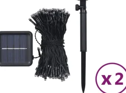Prolenta Premium Kerststukjes> Lichtsnoeren 2 St Met 2X200 Led's Solar Binnen/Buiten Warmwit