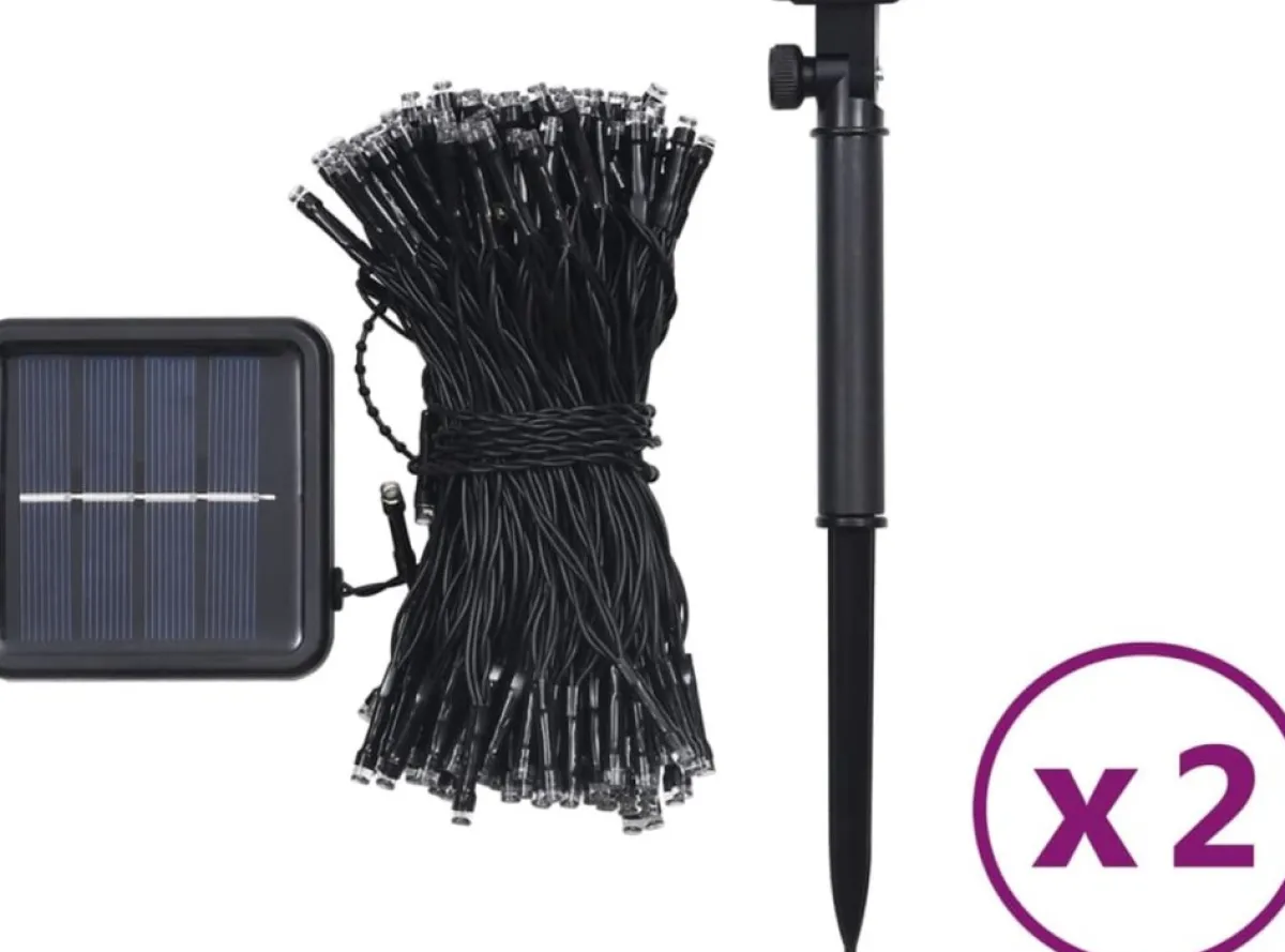 Prolenta Premium Kerststukjes> Lichtsnoeren 2 St Met 2X200 Led's Solar Binnen/Buiten Warmwit