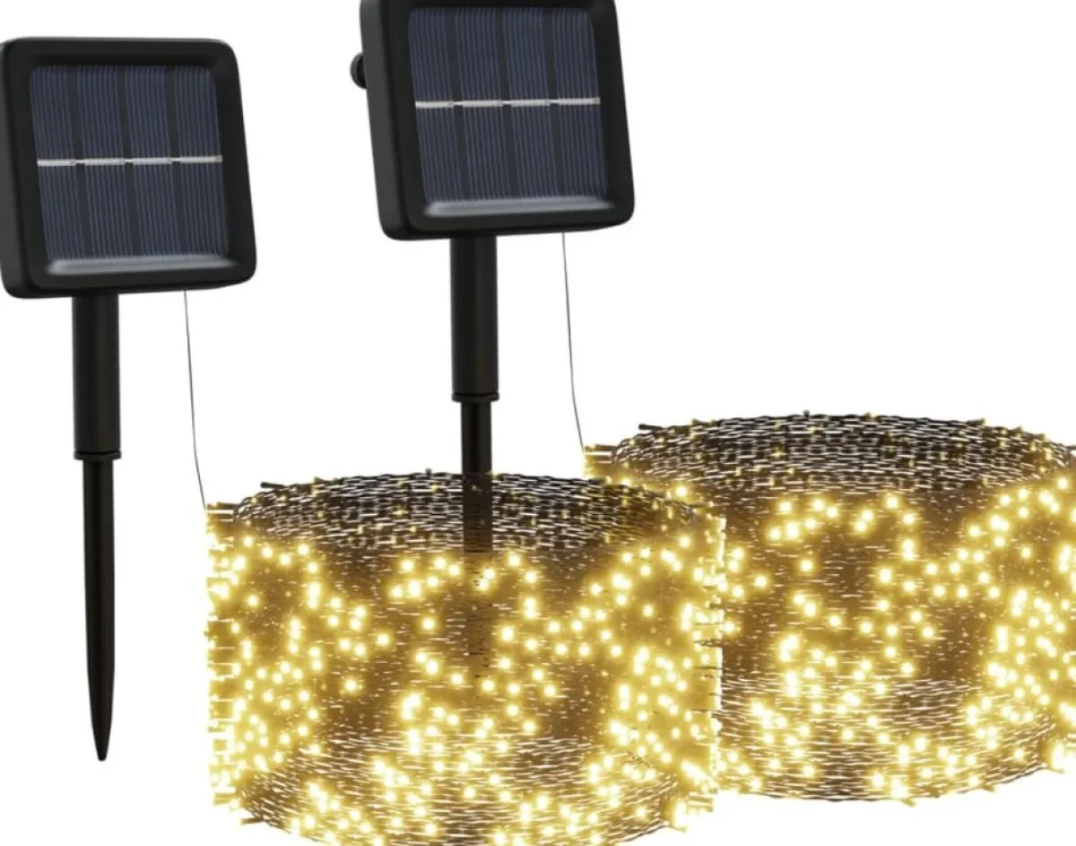 Prolenta Premium Kerststukjes> Lichtsnoeren 2 St Met 2X200 Led's Solar Binnen/Buiten Warmwit