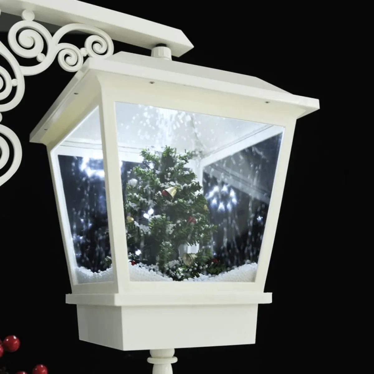 Prolenta Premium Kerststukjes> Straatlantaarn Met Kerstman 81X40X188 Cm Pvc Wit En Rood