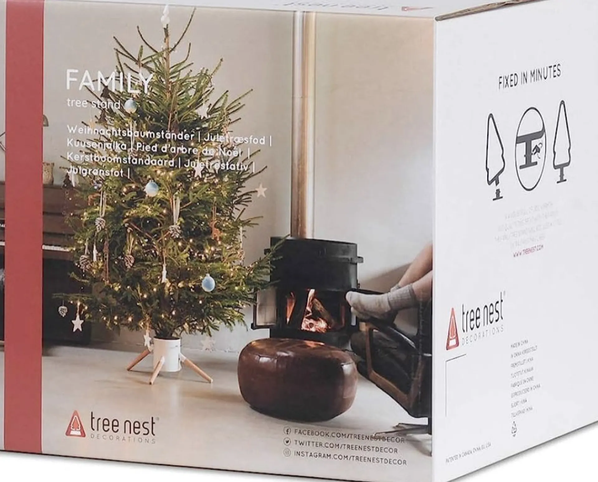 Quicktreestand Kerstboom Standaard, Family, Nordic Line, Met Pin Voor Voorgeboorde Bomen, Boomhoogte Tot 2.5 Meter, Waterreservoir Voor 5 Liter Water Hot