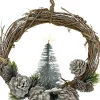 WDMT Kerstkransen>Rattan Kerstkrans - Pearl | O 28 Cm | Natuurlijke Kerst Decoratie | Kerst Krans Hanger | Wit