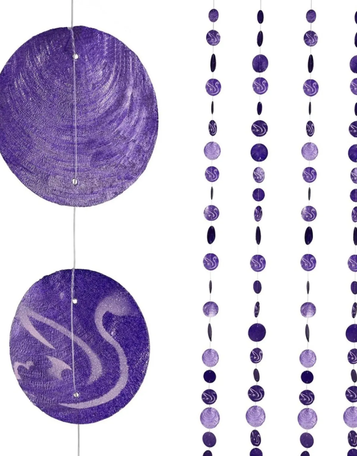 Relaxdays Guirlandes> Capiz Schelpen Guirlande - Schelpen Gordijn - 4 Stuks - Deurgordijn Balkon 180Cm - D