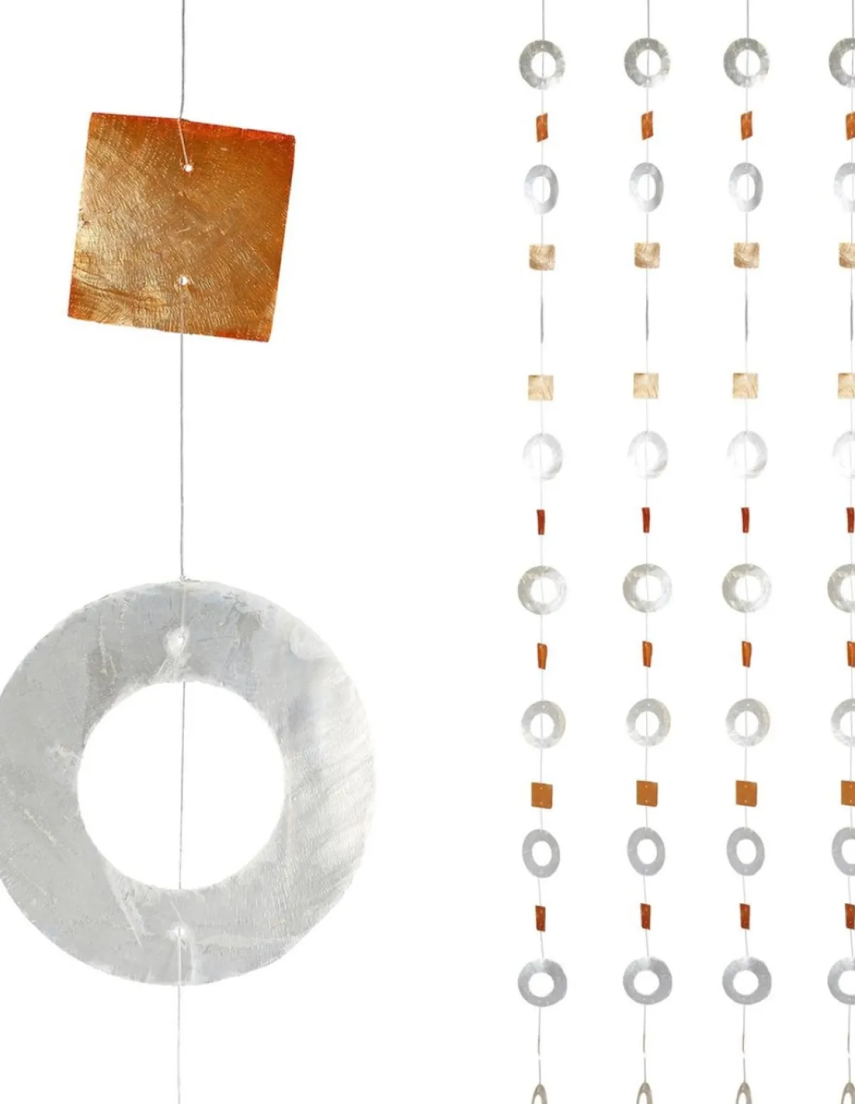 Relaxdays Guirlandes> Capiz Schelpen Guirlande - Schelpen Gordijn - 4 Stuks - Deurgordijn Balkon 180Cm - D