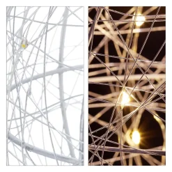 Relaxdays Led Draadbol - Decoratieve Lamp - 20 Cm - Sierlamp - Draadlamp - Zilver Outlet