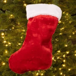 Decoris Kerstsokken>Rode Pluche Kerstsok 40 Cm