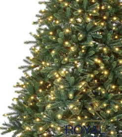 Royal Christmas - Kunstkerstboom - Hawaii Abies Nordmann Deluxe 100% Pe - Met 700 Warm Led Lampjes - Snelle Opbouw - Hoogte 240 Cm Best