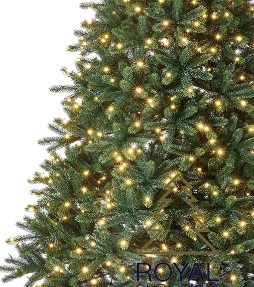 Royal Christmas - Kunstkerstboom - Hawaii Abies Nordmann Deluxe 100% Pe - Met 700 Warm Led Lampjes - Snelle Opbouw - Hoogte 240 Cm Best