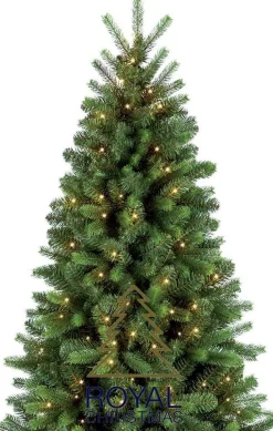 Royal Christmas - Natuurlijke Kunstkerstboom - Bergen Pe / Pvc Premium - Smart 350 Led Lampjes - 210 Cm - Groen 1139 Takken Hot