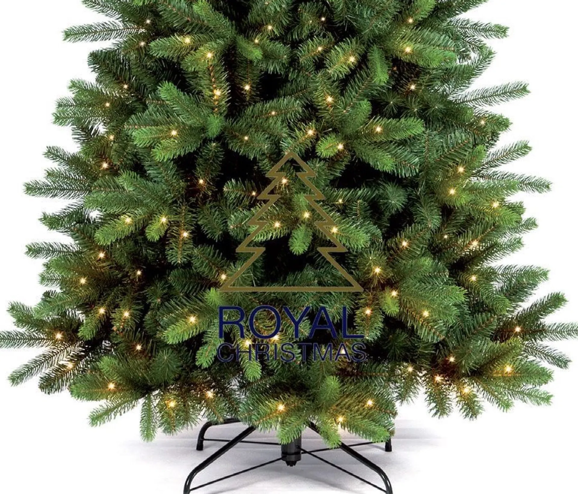 Royal Christmas - Natuurlijke Kunstkerstboom - Bergen Pe / Pvc Premium - Smart 350 Led Lampjes - 210 Cm - Groen 1139 Takken Hot