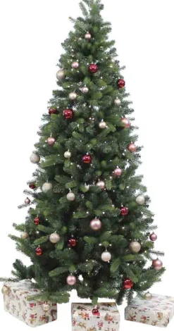 Royal Christmas - Natuurlijke Kunstkerstboom - Bergen Pe / Pvc Premium - Smart 350 Led Lampjes - 210 Cm - Groen 1139 Takken Hot