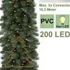 Royal Christmas Guirlandes>® - 3X Dakota Deluxe Guirlande - Lengte 540 Cm - 200 Warm Led Lampjes - Max. 3X Koppelbaar - Kerst Slinger - 600 Takken
