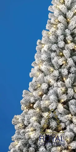 Royal Christmas Flock Led Kunstkerstboom - 150Cm - 200 Lampjes - 410 Besneeuwde Takken Clearance