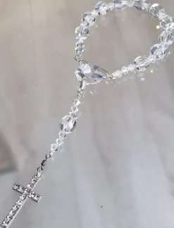 CrystalDesign Kerstkransen>Rozenkrans - Tientje - Paternoster, Gemaakt Met O.A. Swarovski Kristallen Transparant (Gebedssnoer, Kerst, Eerste Communie, Geloof, Ketting, Hanger, Kruisteken, Kruis, Meditatie, Mediteren, Gebed, Gebeden, Spiritueel)
