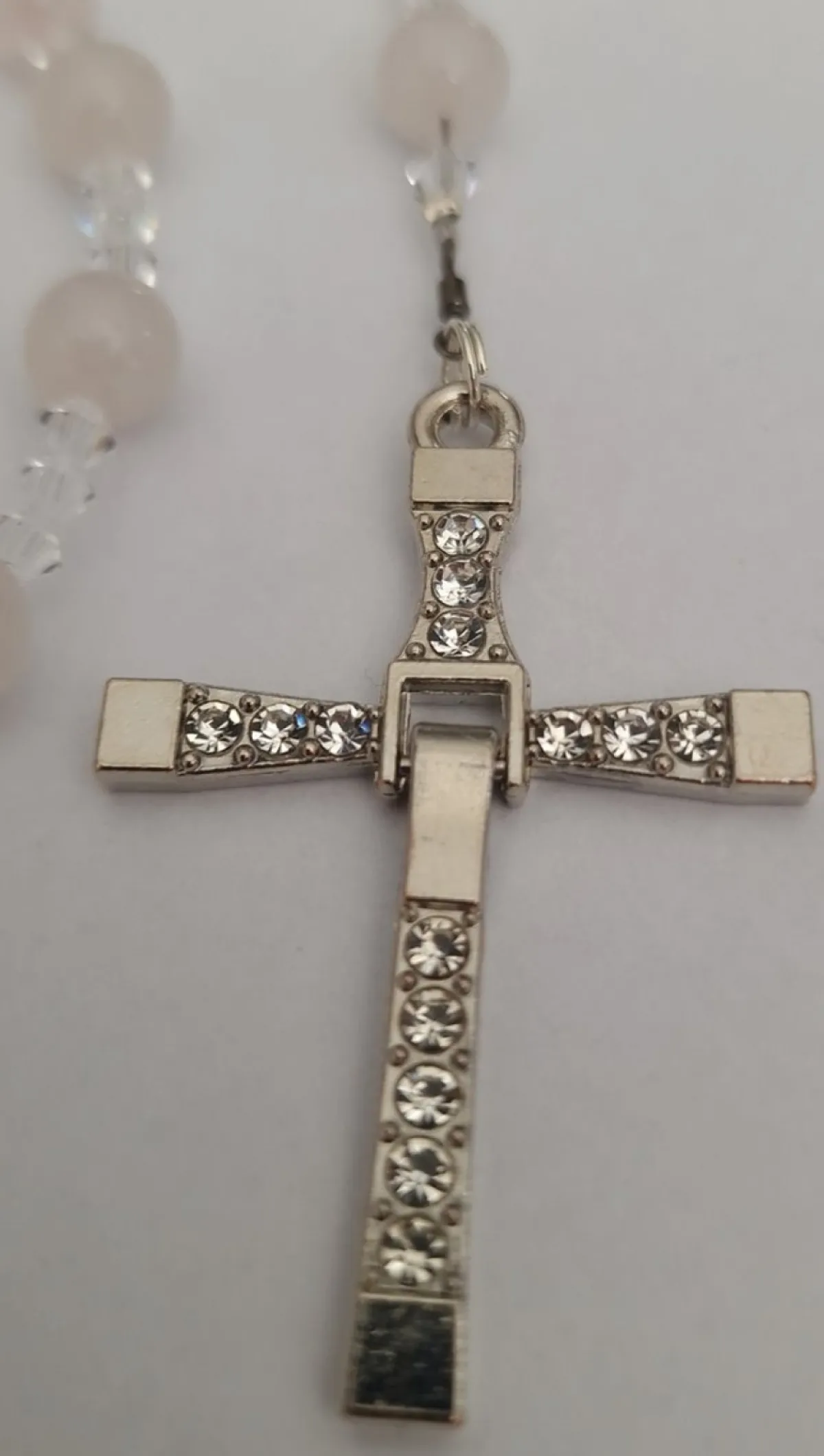 CrystalDesign Kerstkransen>Rozenkrans, Paternoster Gemaakt Met Rozenkwarts Kralen En Kristallen Van Swarovski, Gebedssnoer, Rozenkransgebed, Kruisteken, Meditatie, Spiritueel, Geloof, Geloofsteken, Cadeau, Ketting, Kruis, Gebed, Gebedssnoer, Gebedsketting, Kerstpakket Cadeau