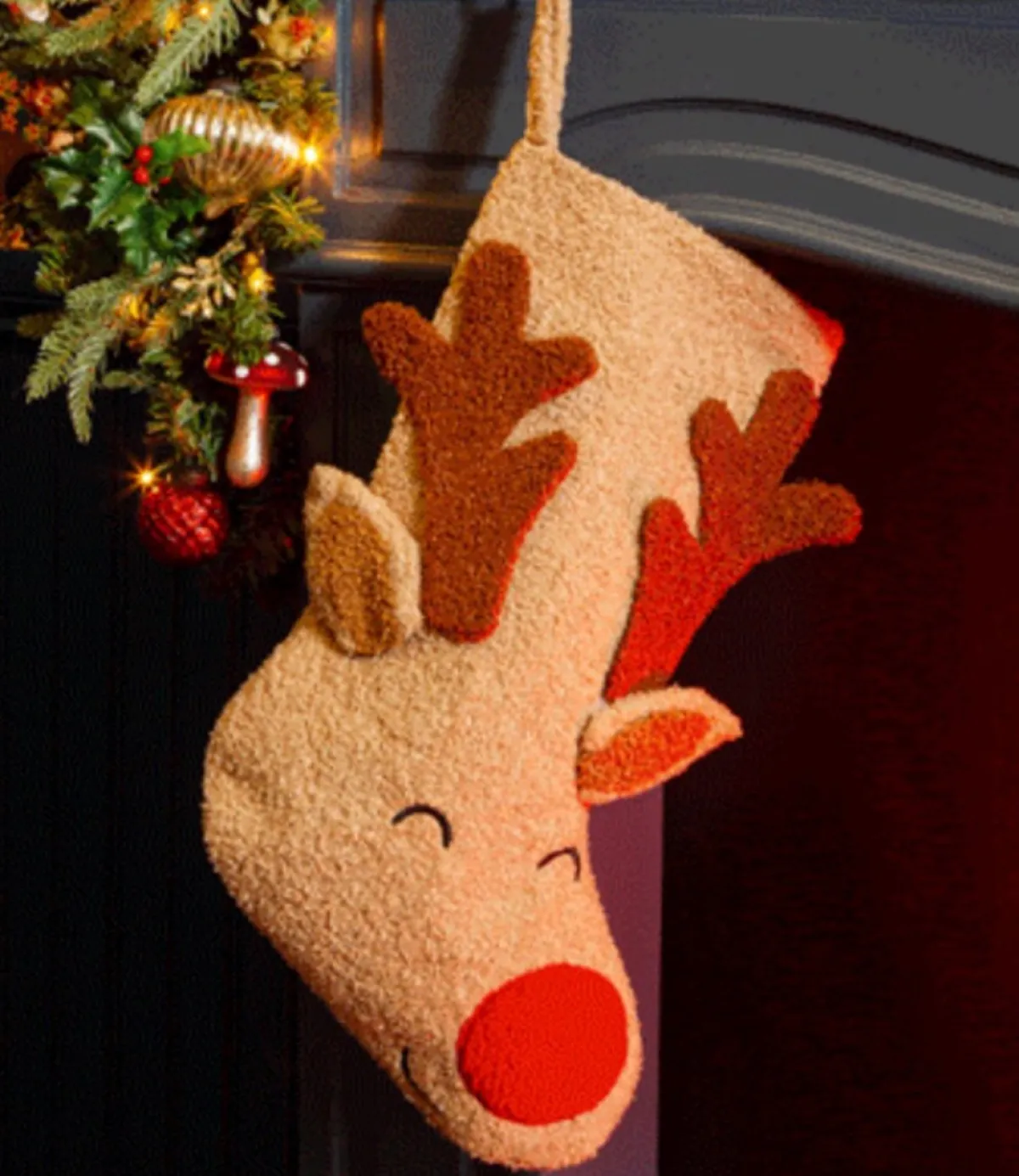 Sass u0026 Belle Kerstsokken>Rudolf Rendier Christmas Stocking Met Rode Neus Van Sass & Belle