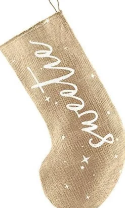 PartyDeco Kerstsokken>Rustic Christmas – Jute Sok Met Opdruk Sweetie