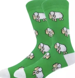 Akyol Kerstsokken>Schapen Sokken - Groene Sokken - Kerstsokken - Sokken Boer - Boeren - Sokken - Kerst - Kerstcadeau - One Size - Hoge Sokken - Sok - Kerstsok - Cadeau - Kerstboom