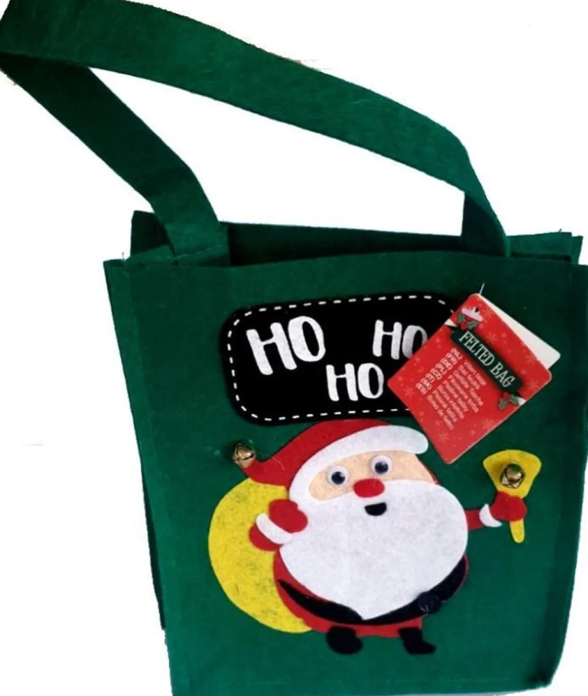 Merkloos Kerstsokken>Schattig Klein Kerst Vilten Tasje Met Kerstman 15 X 20 Cm