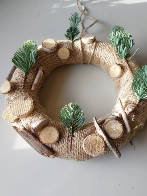 Juuls Gift Shop (merkloos) Kerstkransen>Schattige Krans Met Kerstboompjes, Kerst, Cadeau, 20Cm Diameter