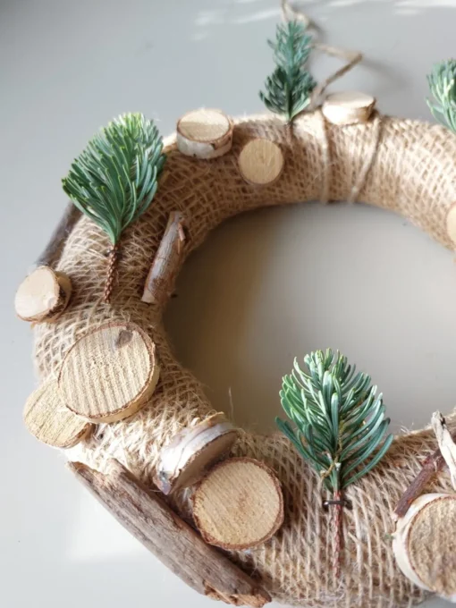 Juuls Gift Shop (merkloos) Kerstkransen>Schattige Krans Met Kerstboompjes, Kerst, Cadeau, 20Cm Diameter