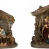 Kersthuisjebestellen.nl Kerststallen>Set Van 2 Stuks - Kerststalletjes - Kerststal - Kerstkribbe - Met 8 Figuren - H=12Cm B=15Cm