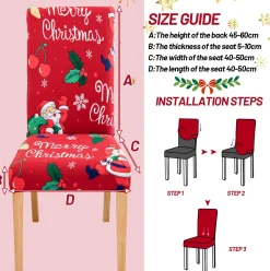 Merkloos Set Van 12-Kerst Stoelhoezen, Stoelhoes Feestelijke Cover Decoratie Beschermer Stoelhoes Party Restaurant Stoelhoes Sale