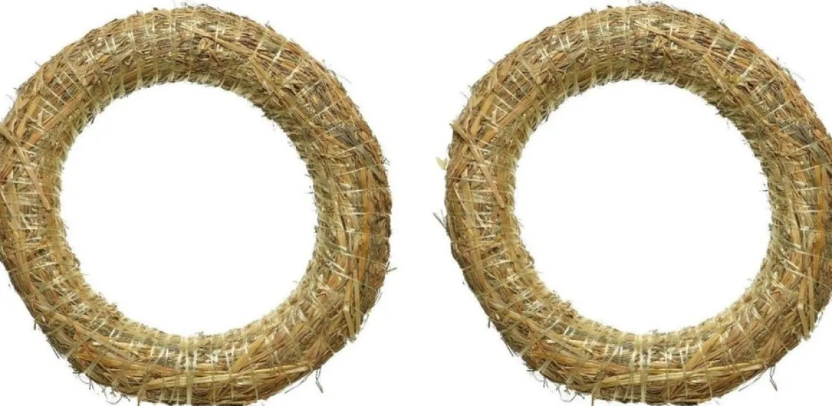 Merkloos Kerstkransen>Set Van 3X Stuks Decoratie Kransen Van Stro 25 Cm - Diy Kransen Maken - Kerst Deurkransen - Herfststukje Maken