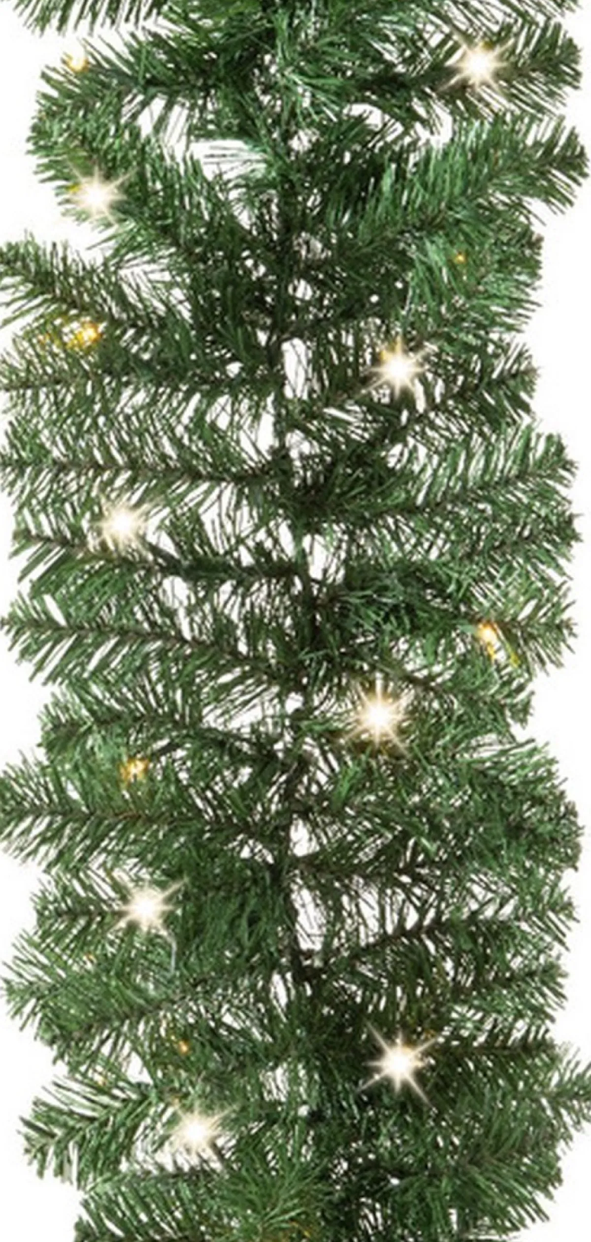 Merkloos Guirlandes>Set Van 2X Stuks Dennenslingers / Dennen Guirlandes Groen Met Verlichting En Timer 270 Cm - Kerstslingers / Dennen Slingers