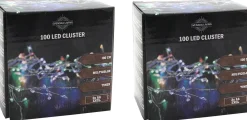 Svenska Living Set Van 3X Stuks Draadverlichting Lichtsnoer Met 100 Lampjes Gekleurd Op Batterij 100 Cm - Lichtdraden/Lichtsnoeren - Kerstverlichting Online