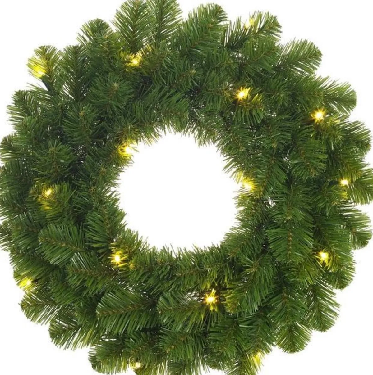 Mica Decorations Kerstkransen>Set Van 2X Stuks Groene Verlichte Kerstkransen/Deurkransen Met 30 Leds 60 Cm - Kransen Met Verlichting/Kerstverlichting