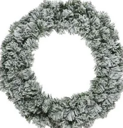 Decoris Kerstkransen>Set Van 2X Stuks Groen/Witte Kerstkrans 40 Cm Imperial Met Kunstsneeuw - Kerstkransen Kerstversieringen/Kerstdecoraties
