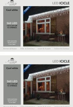 Anna's Collection Set Van 2X Stuks Ijspegelverlichting Lichtsnoer Met 360 Lampjes Helder Wit 720 X 60 Cm - Kerstverlichting Ijspegel Lampjes Best Sale