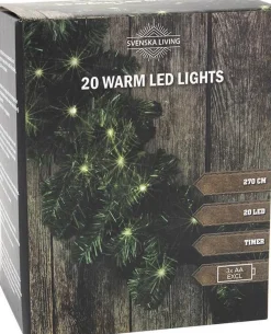 Merkloos Guirlandes>Set Van 2X Stuks Kerst Dennenslinger/Dennenguirlande Groen Met Verlichting 270 Cm - Kerstverlichting - Guirlandes Kerstversiering