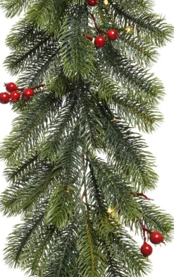 Decoris Guirlandes>Set Van 2X Stuks Kerst Dennenslinger/Dennenguirlandes Groen Met Decoratie 30 X 180 Cm - Kerstslingers