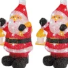 Lumineo Set Van 2X Stuks Kerstverlichting Led Figuren Voor Buiten Kerstman 24 X 20 X 46 Cm Met 40 Lampjes Helder Wit Outlet