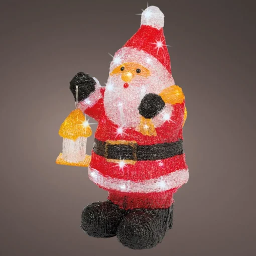Lumineo Set Van 2X Stuks Kerstverlichting Led Figuren Voor Buiten Kerstman 24 X 20 X 46 Cm Met 40 Lampjes Helder Wit Outlet
