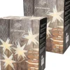 Merkloos Set Van 2X Stuks Kerstverlichting Lichtsnoer Met 6 Witte Sterren Op Batterijen - Kerst Lichtsnoeren Cheap